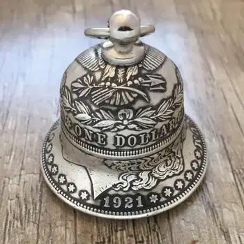1 шт. Morgan Silver Dollar - Bell, отобранный вручную для детализации и четкости, изготовленный опытными мастерами с использованием настоящих монет