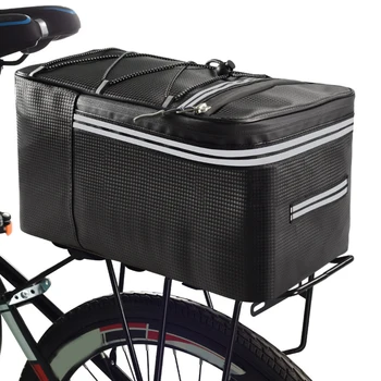 15-литровая Велосипедная сумка, Багажник на заднее сиденье, Водонепроницаемое Светоотражающее Велосипедное Седло, Большая вместительная сумка из искусственной кожи, аксессуары для багажника MTB