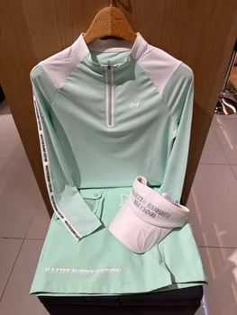 2023 Высококачественная одежда для гольфа, женский костюм, Новый Эластичный облегающий топ, универсальная юбка на бедрах