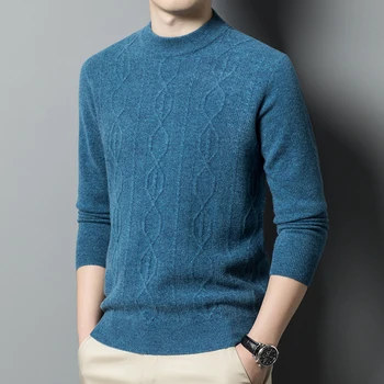 2023 Зимний Модный свитер из 100% чистой шерсти, деловые Повседневные кашемировые пуловеры, Новая трикотажная мужская одежда Anic от 28 до 45 лет