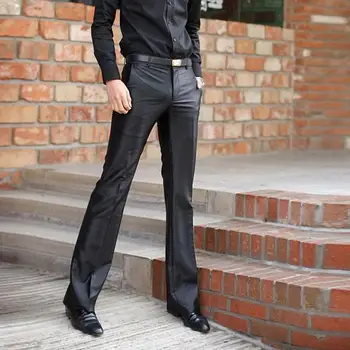 2023 Мужские черные костюмные брюки, узкие деловые официальные прямые брюки, простые повседневные брюки с драпировкой против морщин, A102