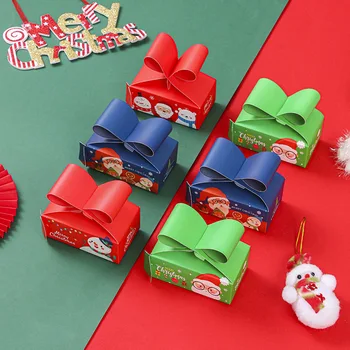 5шт 2024 Рождественская коробка конфет и драже, подарочные пакеты, Рождественские Пакеты с печеньем и конфетами Санта-Клауса, Счастливого Рождества, украшение для домашней вечеринки своими руками.