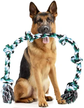 ATUBAN Giant Dog Rope Toy для Особо Крупных собак-Неразрушаемая Собачья игрушка для Агрессивных Жевунов и крупных пород длиной 42 дюйма с 6 Узлами