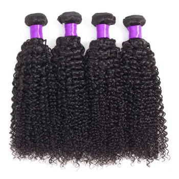 Bling Hair 4 Пучка Продажа Кудрявых Вьющихся Пучков Бразильских Волос Плетение Пучков Remy Наращивание Человеческих Волос 30 32 34 Дюйма Натуральный Цвет