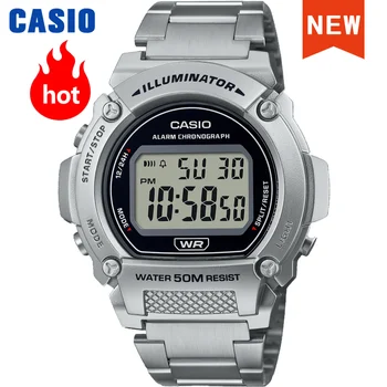 Casio часы для мужчин топ роскошный комплект военные светодиодные цифровые часы relogio 50 м Водонепроницаемые спортивные часы кварцевые мужские часы W-219HD-1A
