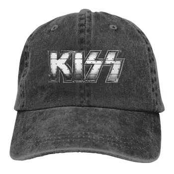 Kiss Heavy Metal Мужская и женская бейсболка Rock Brand Потертые джинсовые шляпы Кепка Винтажная Уличная Всесезонная дорожная бейсболка Snapback