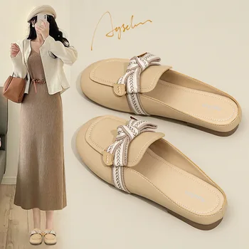 M237 Augushideng baotou тапочки женская верхняя одежда 2023 лето новый нежный сказочный стиль мода Muller single shoes тренд