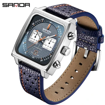 SANDA Модные деловые роскошные военные мужские часы лидирующий бренд Спорт на открытом воздухе 30-метровые водонепроницаемые светящиеся мужские часы Relojes hombre