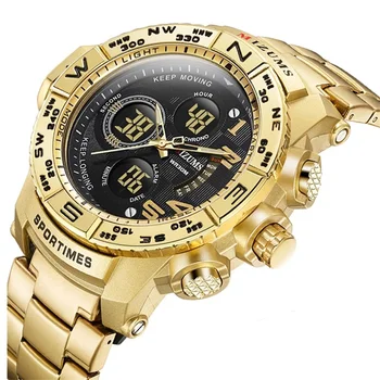 Sdotter Мужские спортивные часы Лучший бренд класса люкс со стальным ремешком, цифровые светодиодные электронные водонепроницаемые наручные часы, военные часы Relogio Mas