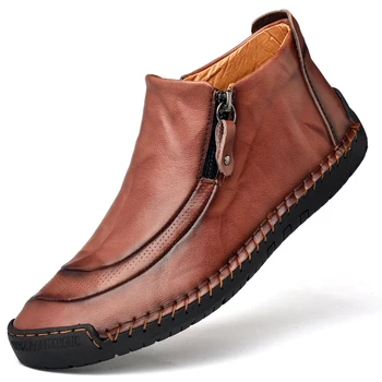YUDX/ Весенне-осенняя новая мужская обувь; модная повседневная обувь для внешней торговли на молнии; сшитые вручную деловые туфли большого размера;