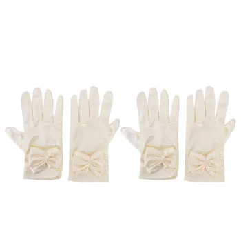 Атласные модные перчатки для девочек, изысканные атласные модные перчатки для девочек, универсальные для детей 4-10 лет, для особого случая на свадебной вечеринке