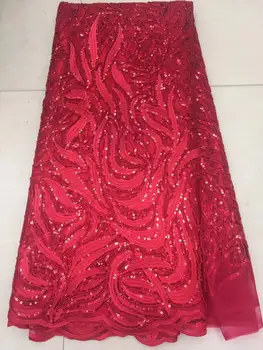 Африканская кружевная ткань, высококачественное 3D тюлевое кружево, Красное золото, вышитая в Нигерийском стиле Свадебная кружевная ткань для шитья свадебных платьев