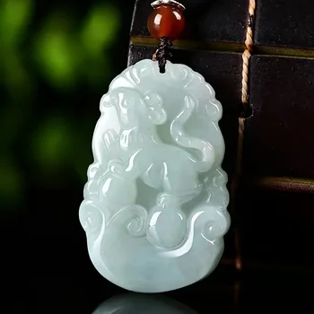 Бирманский Нефрит Китайский Зодиак Кулон Шарм Ювелирные изделия Белый Жадеит Подвески Натуральное ожерелье Амулеты Мужские Подарки для женщин
