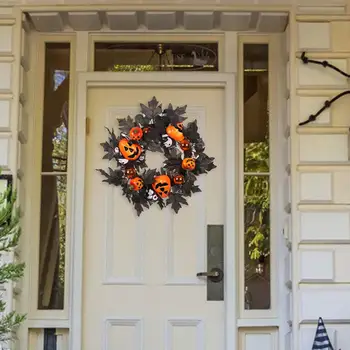 Венок на Хэллоуин, осенний тыквенный венок для фестиваля, внутренняя дверь