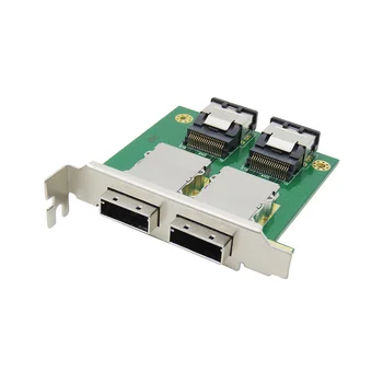 Двухпортовая карта адаптера Mini SAS от внутреннего SFF-8087 Mini SAS до внешнего HD SFF-8088 Sas26P PCI SAS