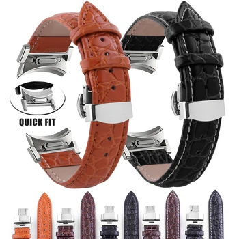 Дизайн из крокодиловой кожи Кожаный ремешок для Samsung Galaxy Watch серии 6 5 4 40 мм 44 мм 6 Классический 43 мм 47 мм ремешок для часов с пуговицами