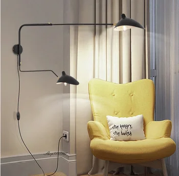 Дизайнерский настенный светильник в скандинавском стиле с кабельной вилкой, бра, настенные светильники для гостиной, спальни, освещение, декор, настенные светильники-пауки