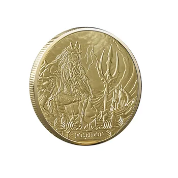Древнегреческий морской бог царь Посейдон Золотая монета Памятная монета