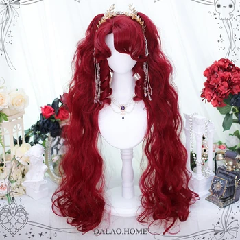 Женский парик HOUYAN с длинными красными волнистыми волосами в стиле ретро, косплей, парик Лолиты, термостойкий парик для вечеринки
