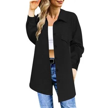 Женское осеннее пальто с длинным рукавом и пуговицами, лацкан на однобортной пуговице, легкая куртка-анорак миди, Темпераментный офисный женский топ