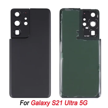 Задняя крышка аккумулятора для Samsung Galaxy S21 Ultra 5G Задняя крышка телефона с заменяемой рамкой объектива камеры