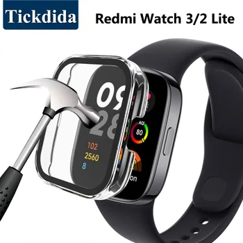 Закаленное стекло + чехол для Redmi Watch 3 Lite 2 Защитная рамка для экрана, бампер для Xiaomi Redmi Watch 3/2 Case