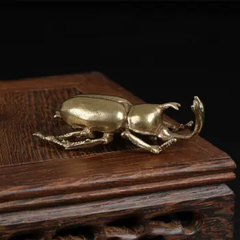 Коллекционный сувенир 60 мм, китайский Бронзовый жук-животное, Навозный жук, Маленькая скульптура