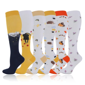 Компрессионные носки 58 стилей, Мужские и женские велосипедные Длинные чулки для леггинсов, футбольные носки для взрослых, 20-30 мм
