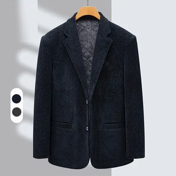 Костюм для отдыха, пальто для мужчин, весенне-осенний деловой шерстяной костюм из плотной неглаженой ткани, маленький костюм для мужчин среднего возраста, однотонная куртка West Jacket