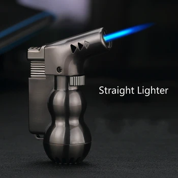 Креативная тыква Надувная Ветрозащитная зажигалка с прямым синим пламенем Металлическая зажигалка Сварочный пистолет Портативная Зажигалка Гаджет для мужчин