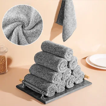 Кухонные инструменты для протирания Впитывающая Мягкая ткань из микрофибры, кухонные полотенца, Бамбуковая тряпка для мытья посуды, Полотенце, салфетка