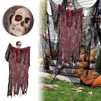 Маленький Подвесной кулон на Хэллоуин Макет сцены Кроваво-Черная Ткань Голова Лицо Подвесной кулон