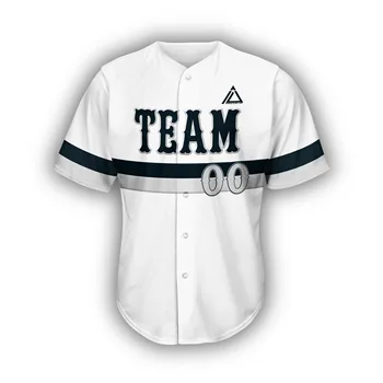 Молодежная бейсбольная рубашка, дышащая и влагоотводящая футболка с коротким рукавом, удобная футболка с V-образным вырезом и ярким изображением команды.