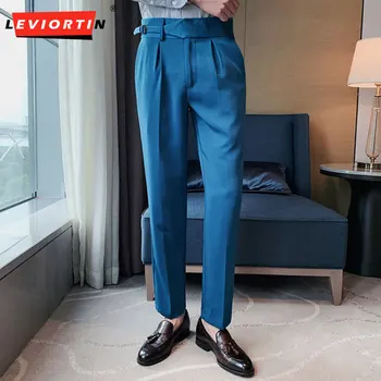 Мужские деловые повседневные брюки, мужские длинные брюки для маленьких ног, корейская версия, тренд на облегание, брюки для официальных костюмов, весна и лето