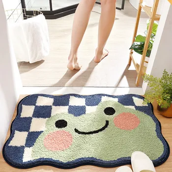 Мультяшный коврик для ванной, коврик из микрофибры в душевой, впитывающий нескользящий коврик для ног, мягкий и удобный плюшевый коврик для двери в ванную, ковер