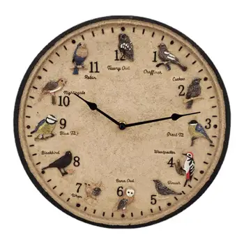 Напольные часы, декоративные круглые с термометром, 12-дюймовые Декоративные часы в стиле ретро на батарейках для гостиной, ванной комнаты, сада