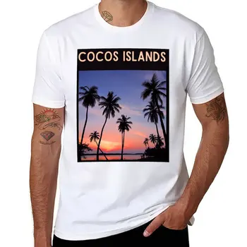 Новая футболка Cocos Island sunset, спортивные рубашки, забавные футболки, облегающие футболки для мужчин