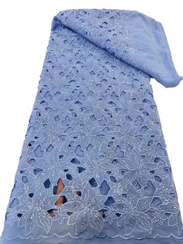 Новые водорастворимые полые кружевные трехмерные пайетки с вышивкой из бисера, высококачественные африканские модные платья-чонсам