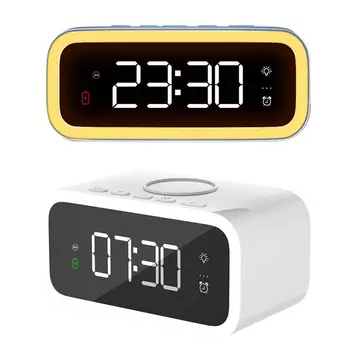 Ночник-будильник Умный будильник с USB-зарядным устройством Светодиодные часы для спальни, прикроватного столика, гостиной, офиса