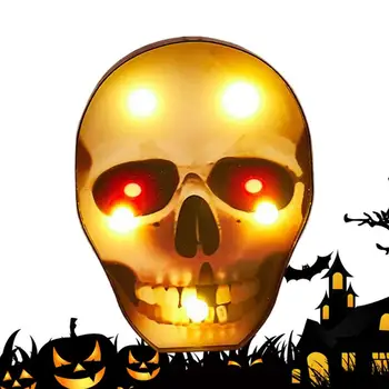 Ночные огни на Хэллоуин, украшения из тыквы, светодиодный светильник в виде черепа на батарейках, жуткие лампы для Хэллоуина, реквизит для розыгрышей на Хэллоуин