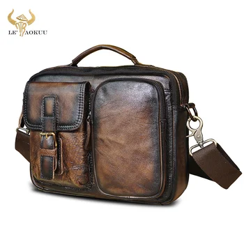 Оригинальная кожаная мужская модная повседневная дизайнерская сумка-мессенджер через плечо, 9-дюймовый планшет, сумка Mochila для мужчин 036-dc