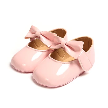 Очаровательные ступеньки с шикарной пряжкой -первые ходунки из искусственной кожи с бантиком: стильная обувь для новорожденных девочек!
