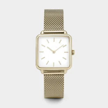 Пара часов унисекс для мужчин, женские кварцевые часы, женские простые минималистичные мужские часы Reloj, квадратный циферблат, прямоугольный корпус, наручные часы