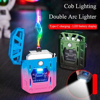 Персонализированная креативная механическая электрическая Ветрозащитная USB-зажигалка с двойной дугой, перезаряжаемая зажигалка Cool Pulse, любимая модницами
