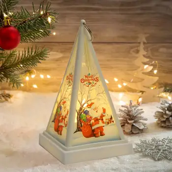 Подвесной фонарь на рождественской елке, светящийся фонарь в виде снеговика, украшение для рождественской елки на батарейках с теплым светодиодом для переливания