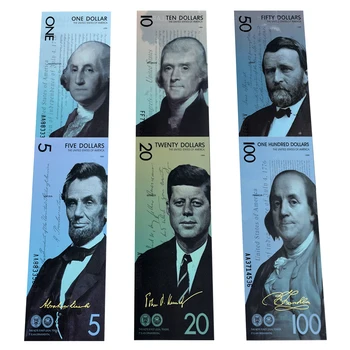 поддельный билет € 6 шт./компл. Банкнота президента США поддельные доллары доллар США оригинальные доллары реального размера Входной билет на деловую вечеринку