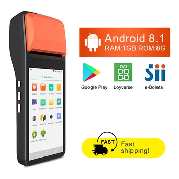 Портативный POS-принтер Android 8.1, мобильный телефон 3G 1 + 8 ГБ, 58-мм термопринтер для чеков, беспроводной термопринтер для билетов Bluetooth