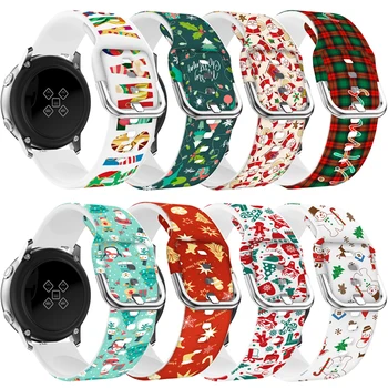 Рождественский ремешок Для Samsung Galaxy Watch 6/4/classic/5/pro/Active 2 20 мм/22 мм силиконовый спортивный браслет huawei GT-4-2e-3-Pro ремешок