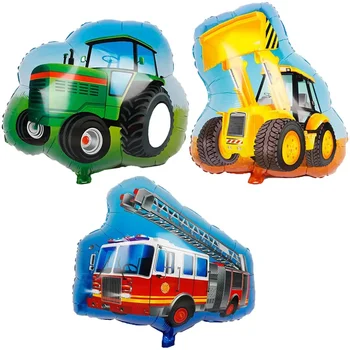 Сельскохозяйственный трактор, бульдозер, воздушные шары из фольги, автомобиль с мороженым, гелиевый шар, украшение для детского душа, вечеринки по Случаю Дня рождения, детские игрушки Globos