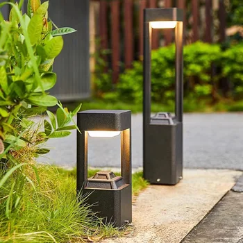 Современная и минималистичная уличная светодиодная лампа для газона AC85-265V, лампа для ландшафта газона и сада, Водонепроницаемая лампа для двора, Парковая лампа, освещение